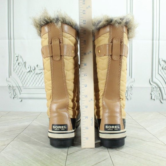 Sorel Tan Nylon Toffino II Lined Waterproof Snow Winter Duck Boots Size 8 - Picture 6 of 9